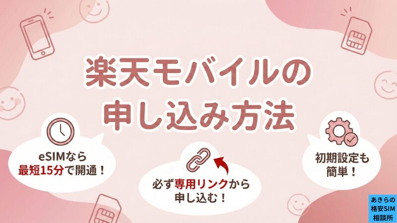 楽天モバイルの申し込み方法